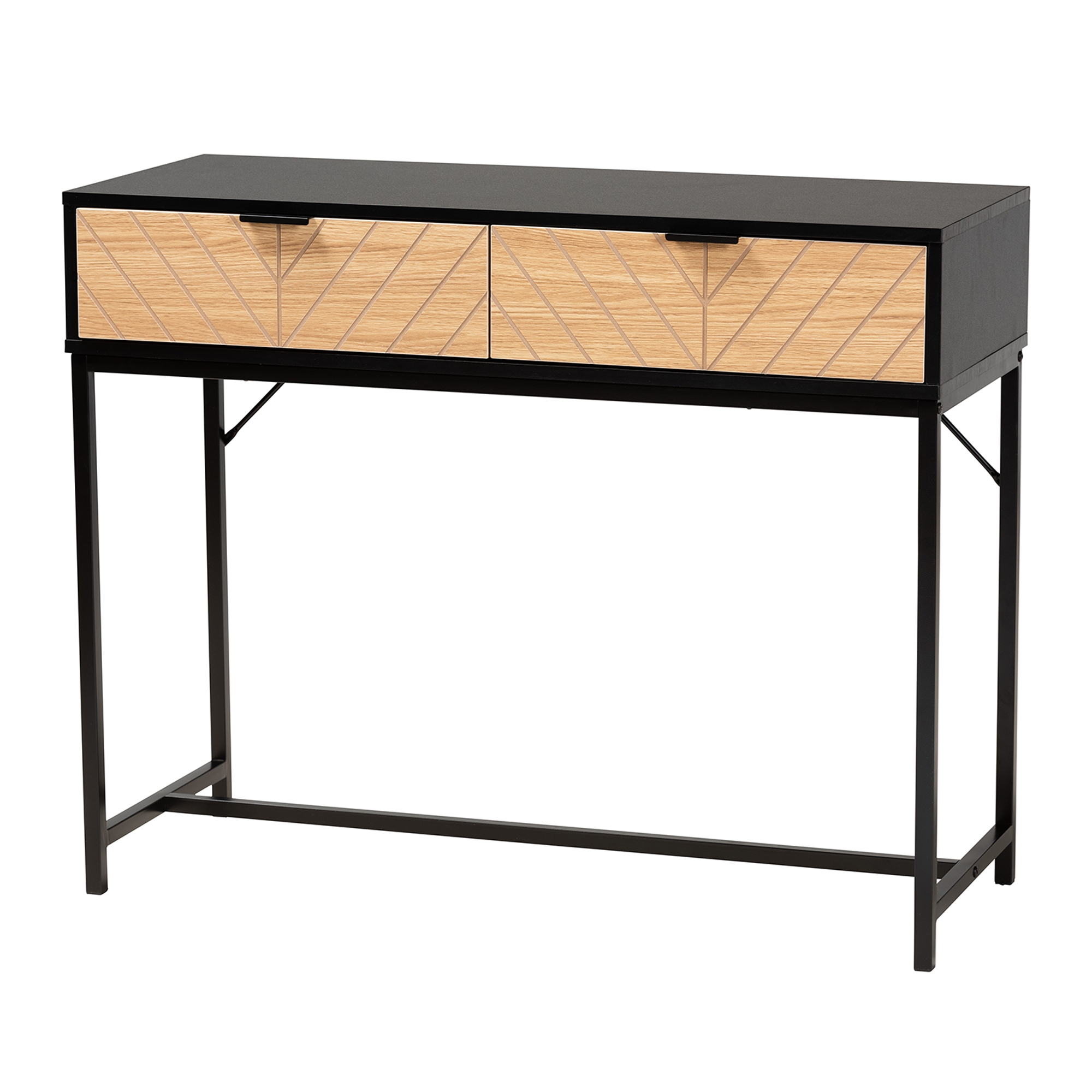 Baxton Studio Jacinth Modern Industrial Two Tone Black and Natural